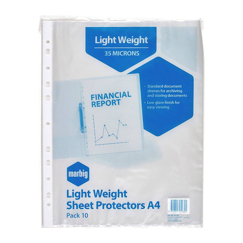 Mbg S/protectors L/wt A4 10PK