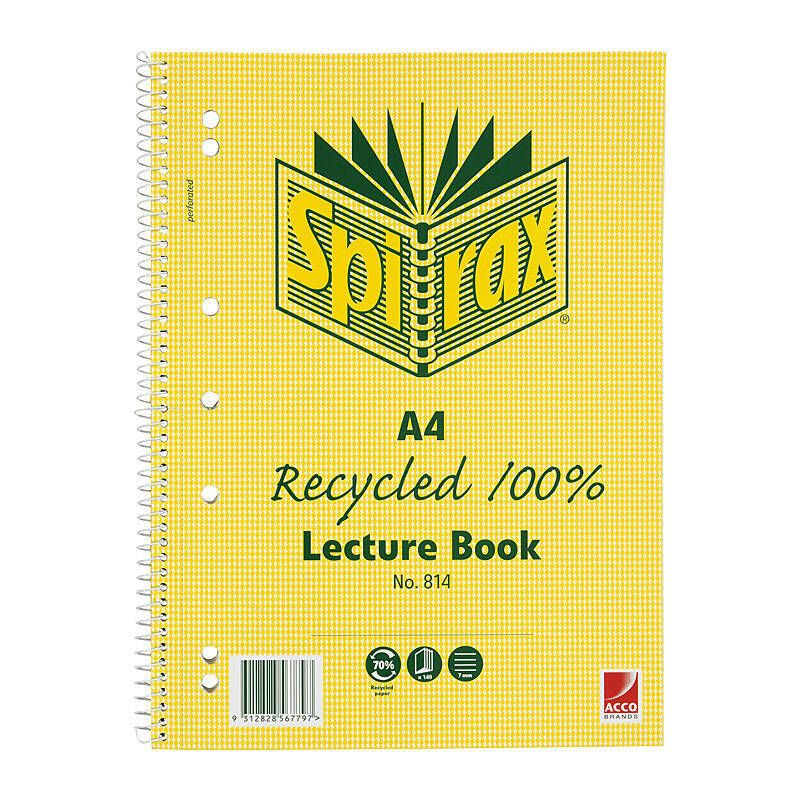 Spirax 814 Recy Lect BK A4 PK5