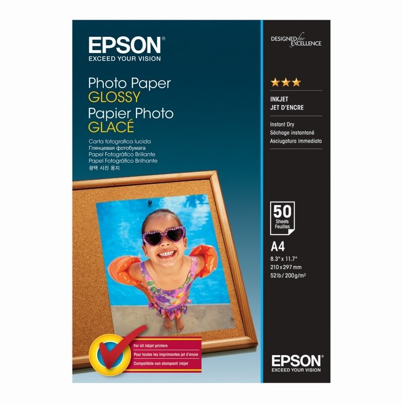 Epson C13S042539 Photo Paper Glossy, A4, 50 Sheets Per Pack
