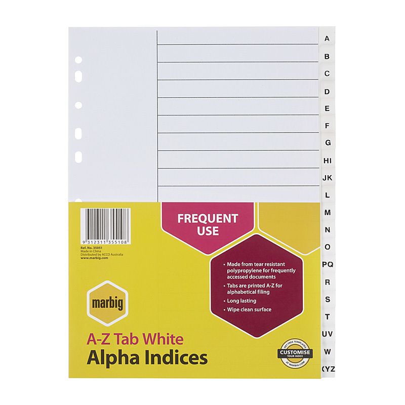 Mbg Indices Wht PP A4 A-ztab
