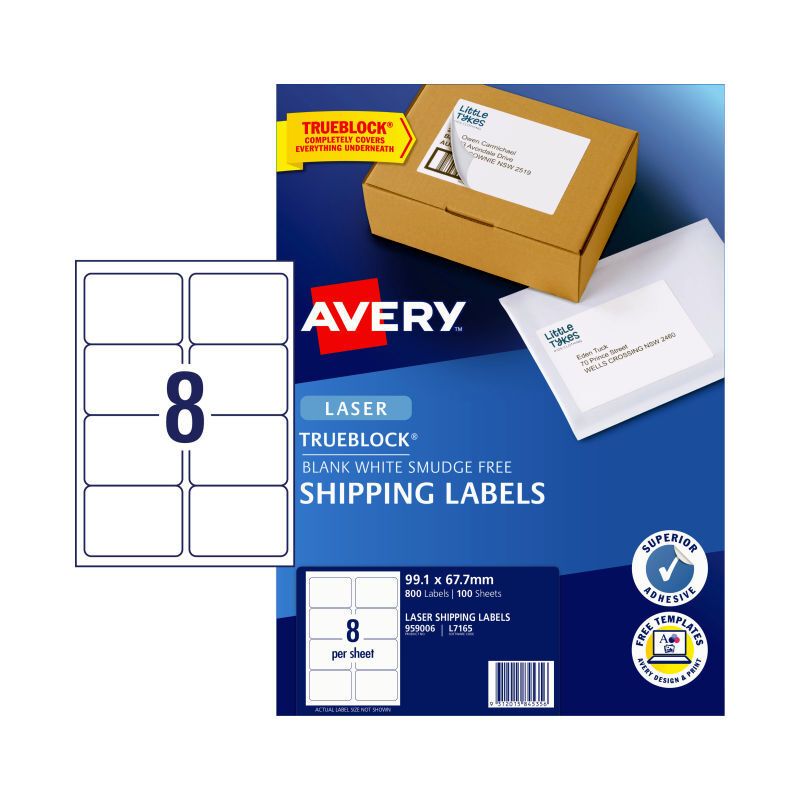 AV Laser Label L7165 8UP PK100, image 1 of 3