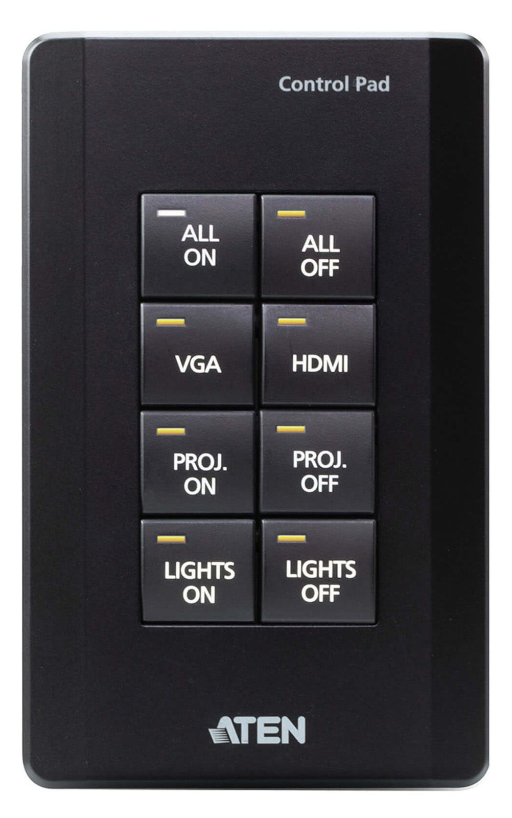 Aten 8 Button Control Pad IN Black Color with 1 Gang US Wall Plate, image 1 of 3