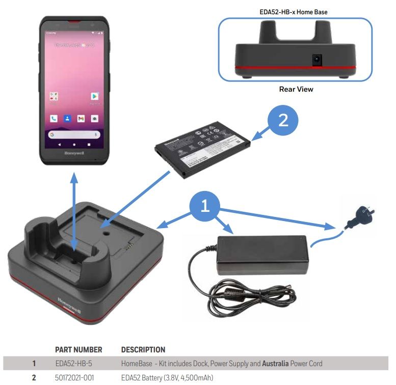 Honeywell Dock Charge Kit 1-BAY EDA52
