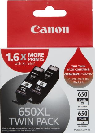 2 X PGI650XLBK Black XL Large Ink
