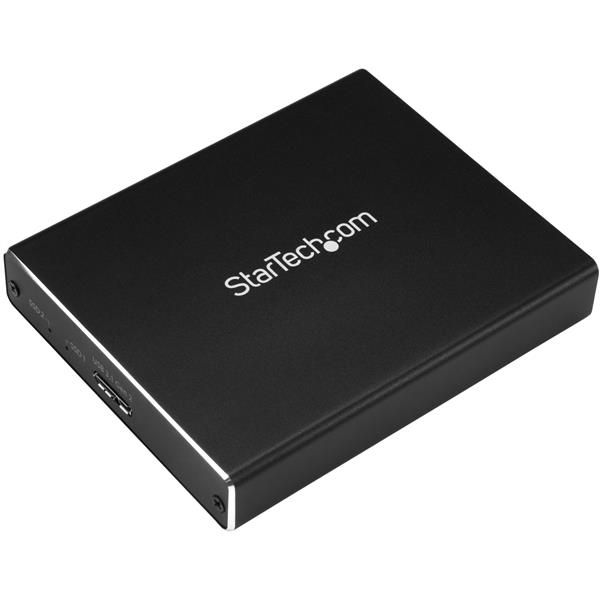 Startech Dual M.2 Ssd Enclosure, Usb 3.1, Raid Supported, Micro-b Cable, 2YR, image 1 of 8