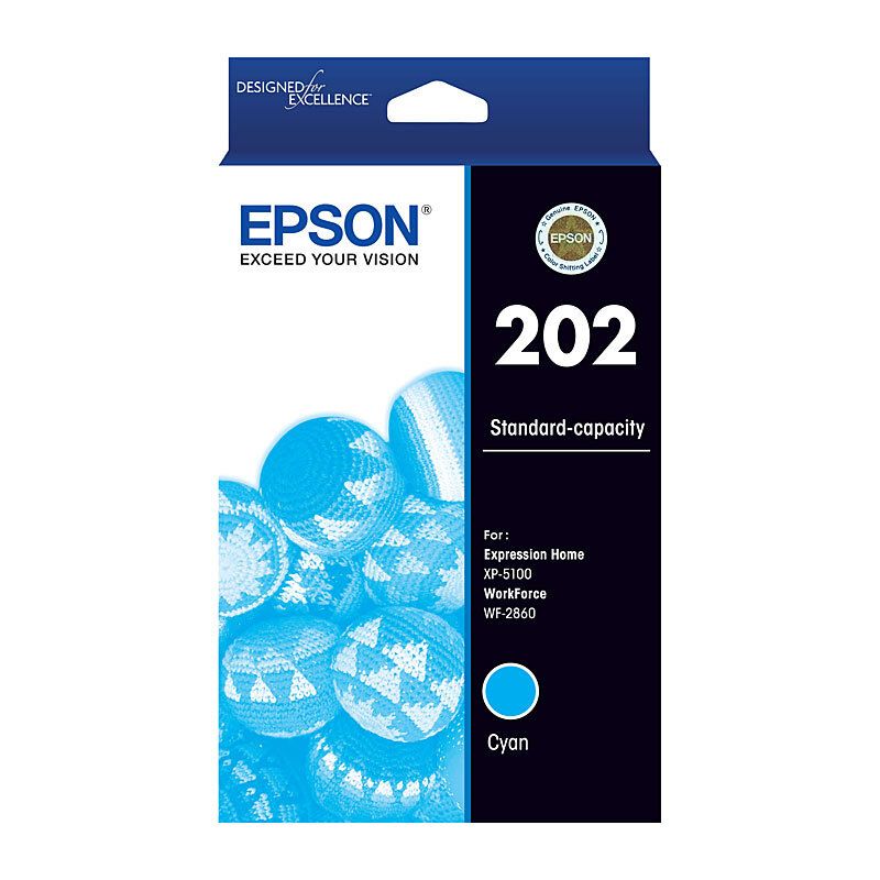 Epson C13T02N292 202 Standard Cyan Ink Cartridge, Suits XP5100