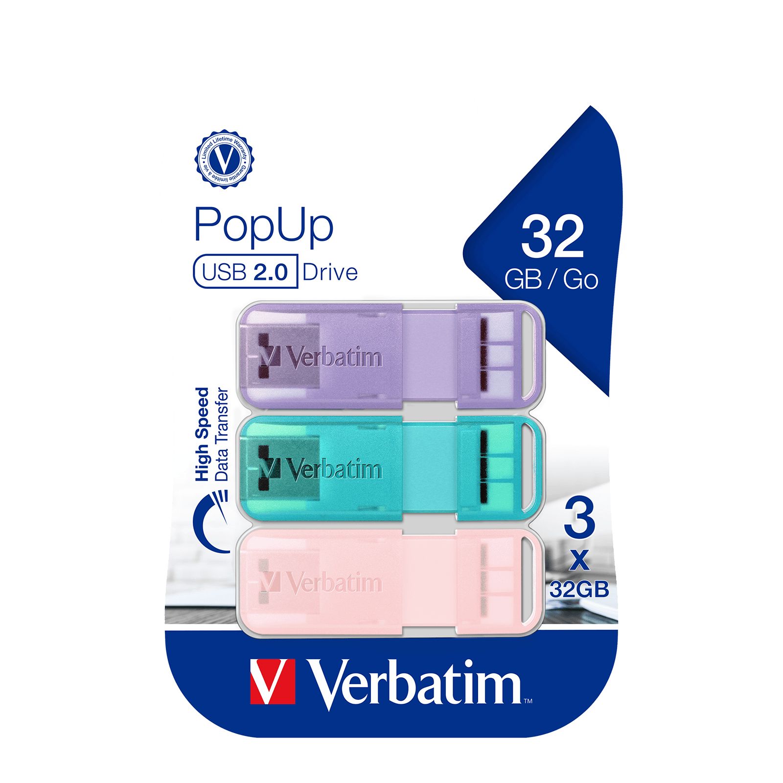 Pop-up Usb 2.0 32GB Triple Pack - Assort, image 1 of 4