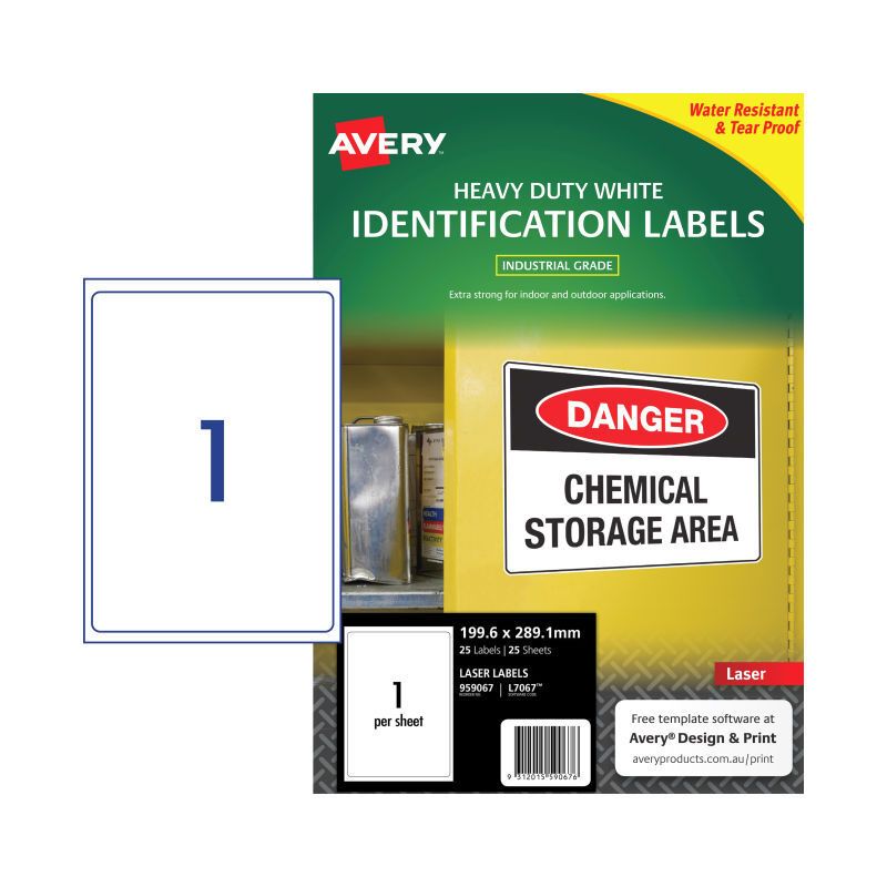 AV Laser Label L7067 1UP PK25, image 1 of 3
