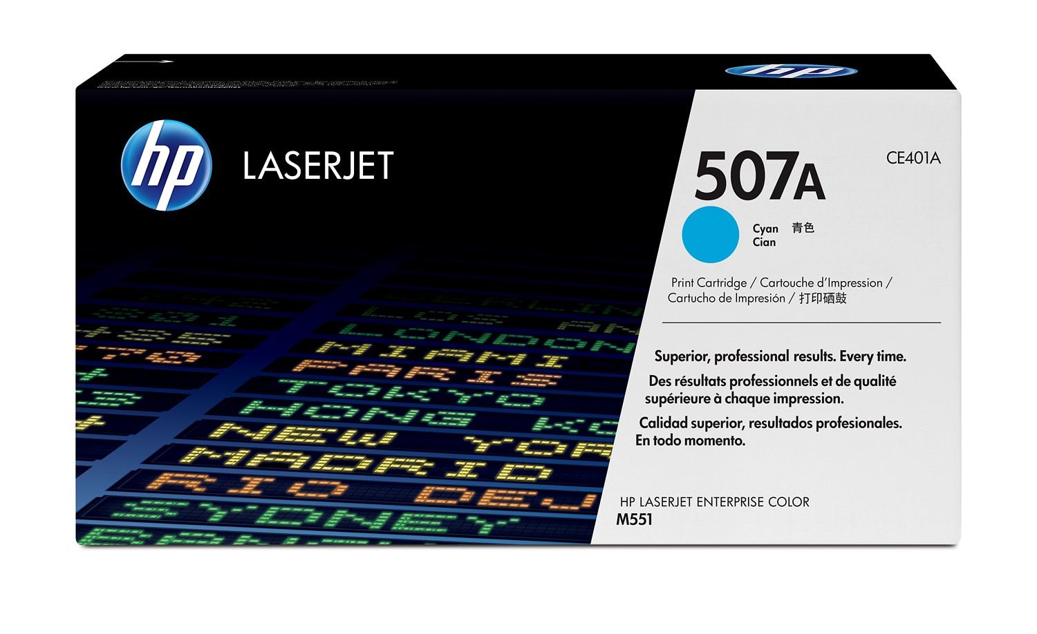 HP CE401A #507A Cyan Toner Cartridge (6,000 Yield), image 1 of 3
