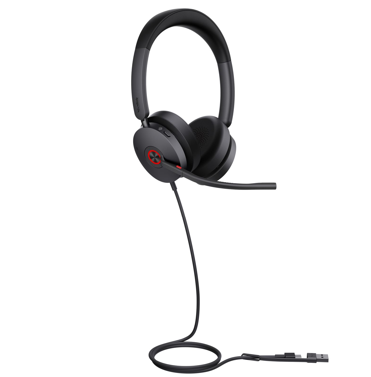 Yealink (UH48) Wired MS Anc Stereo Headset,noise Cancelling Mic,leather,usb-c, C/a Adapter, image 1 of 6