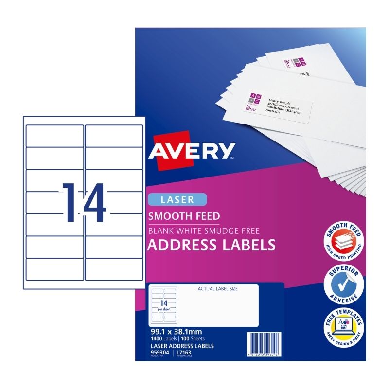 Avery Lsr Lbl L7163 14UP BX5