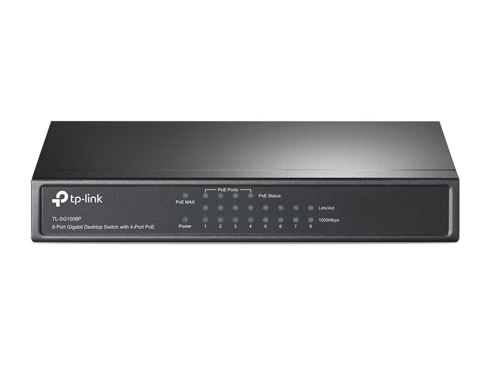 Tp-link 8-PORT Unmanaged Gigabit Desktop Switch, POE(4), 64 W, Metal Case, 5YR, image 1 of 5