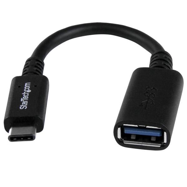 Startech 0.15M Usb-c (T/BOLT3) TO Usb 3.0 Adapter Cable, Black, 2YR, image 1 of 3