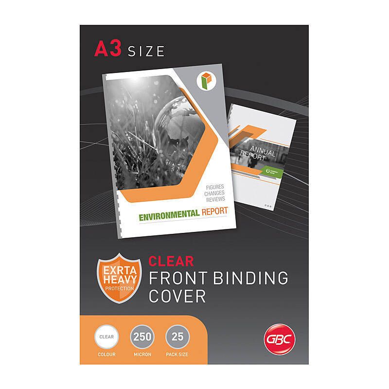 Gbc Clr Cover 250 Mic A3 PK25