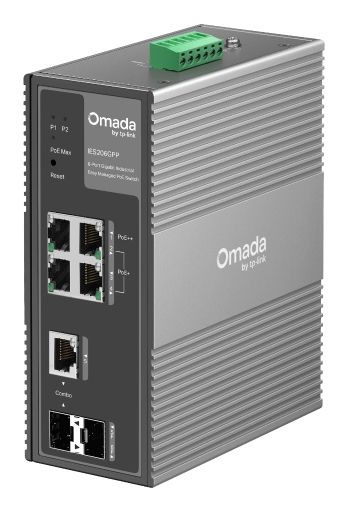 Tp-link Omada 6-PRT Indust Managed Gigabit Switch, POE+(3), POE++(1), Sfp COMBO(2), 5YR, image 1 of 4