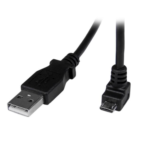 Startech 2M Micro Usb Cable - A TO Down Angle Micro B, image 1 of 5
