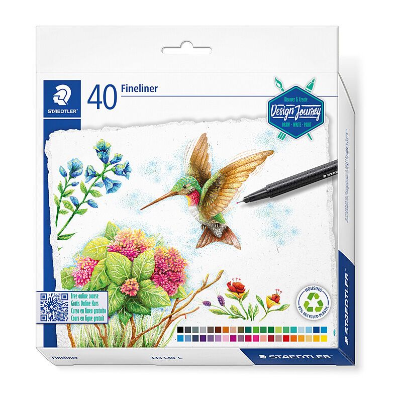 ST Triplus Fineliner Asst BX40, image 1 of 4