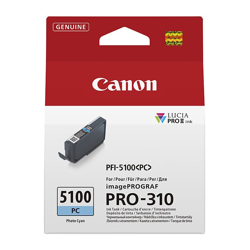 Canon PFI5100 PH Cyan Ink Cart, image 1 of 3