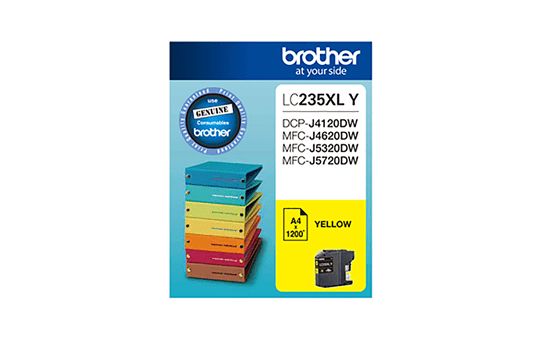 Brother LC-235XLY Yellow Ink Cartridge (yield, UP TO 1,200 Pages)