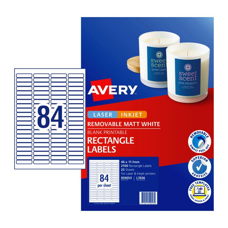 AV Lbl Rmvb L7656REV 84UP PK25, image 1 of 2