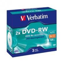 Verbatim Datalifeplus Dvd-rw 4.7GB Jewel Case 3 Pack 2X
