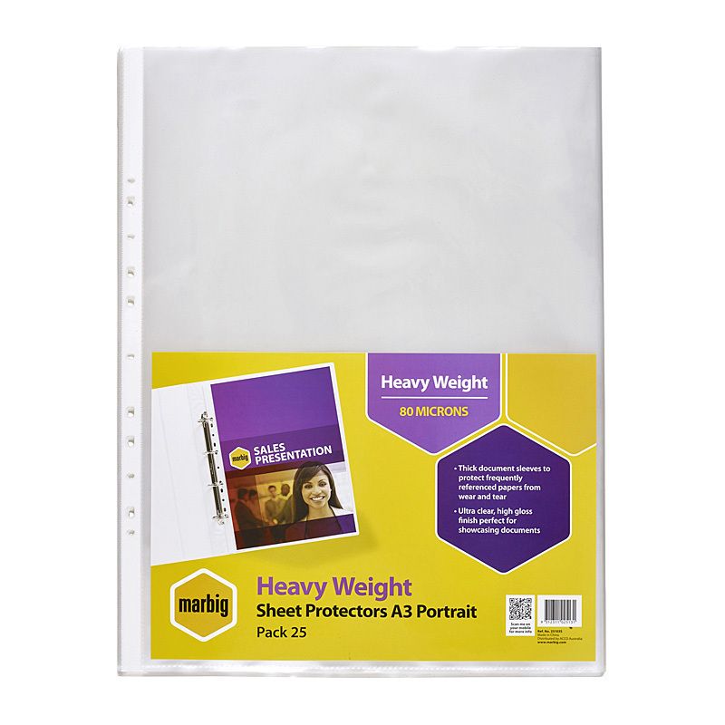 Mbg S/protectors H/wt A3 25PK