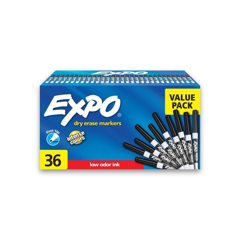 Expo D/e WB Marker FT Blk BX36