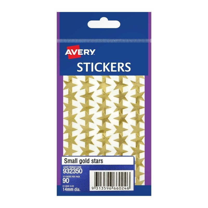 AV Sml Star Sticker Gold BX10