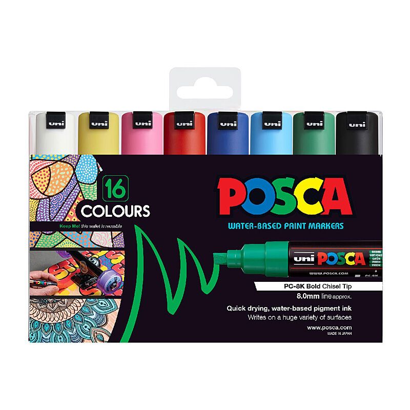 Posca PC-8M Bld Chis Asst PK16