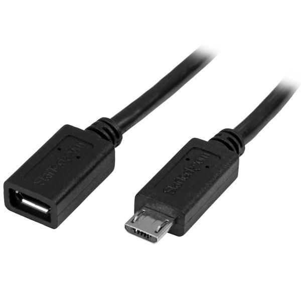 Startech 0.5M Micro USB2.0 B TO Micro USB2.0 B Cable, M/f, Ltw, image 1 of 3