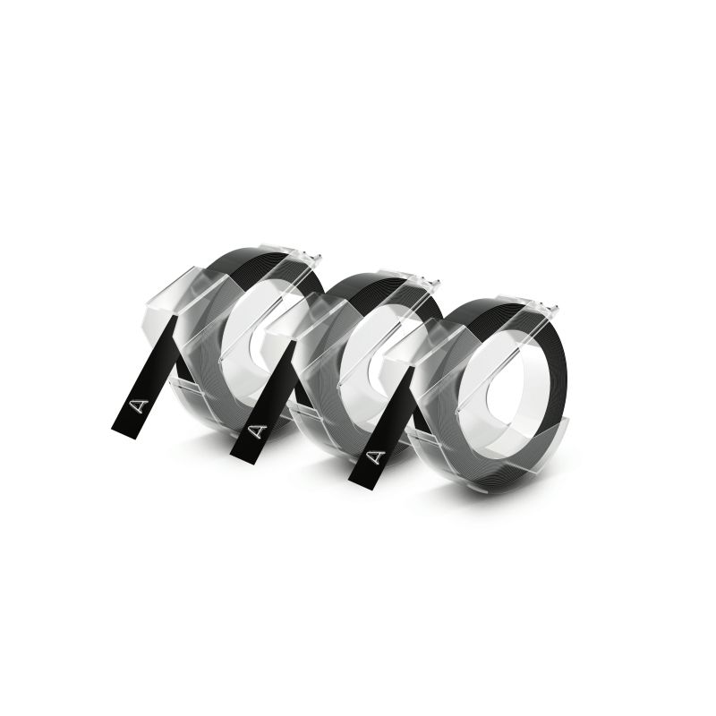 Dymo Emb Tape 3PK Blk 9MM X 3M, image 1 of 2