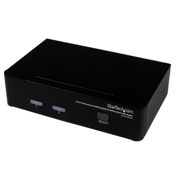 Startech 2 Port Single Displayport Kvm Switch, Usb, Audio, NO Cable, 3YR, image 1 of 4