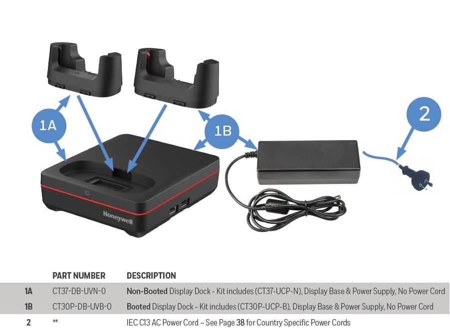 Honeywell Dock Kit Charge/disp 1-BAY CT37
