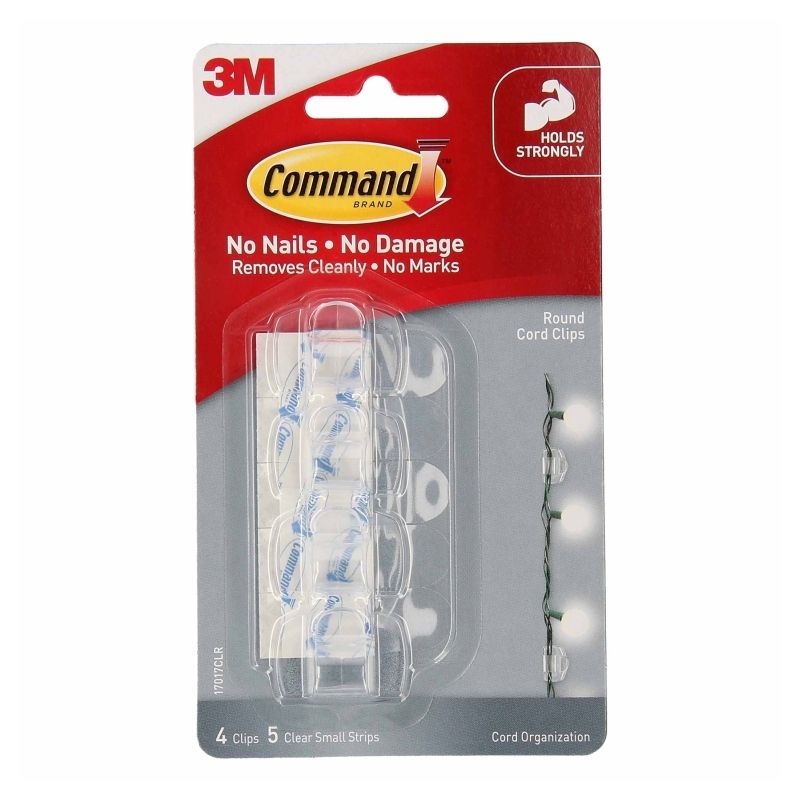 Cmd Cord Clip 17017CLR PK4 BX6