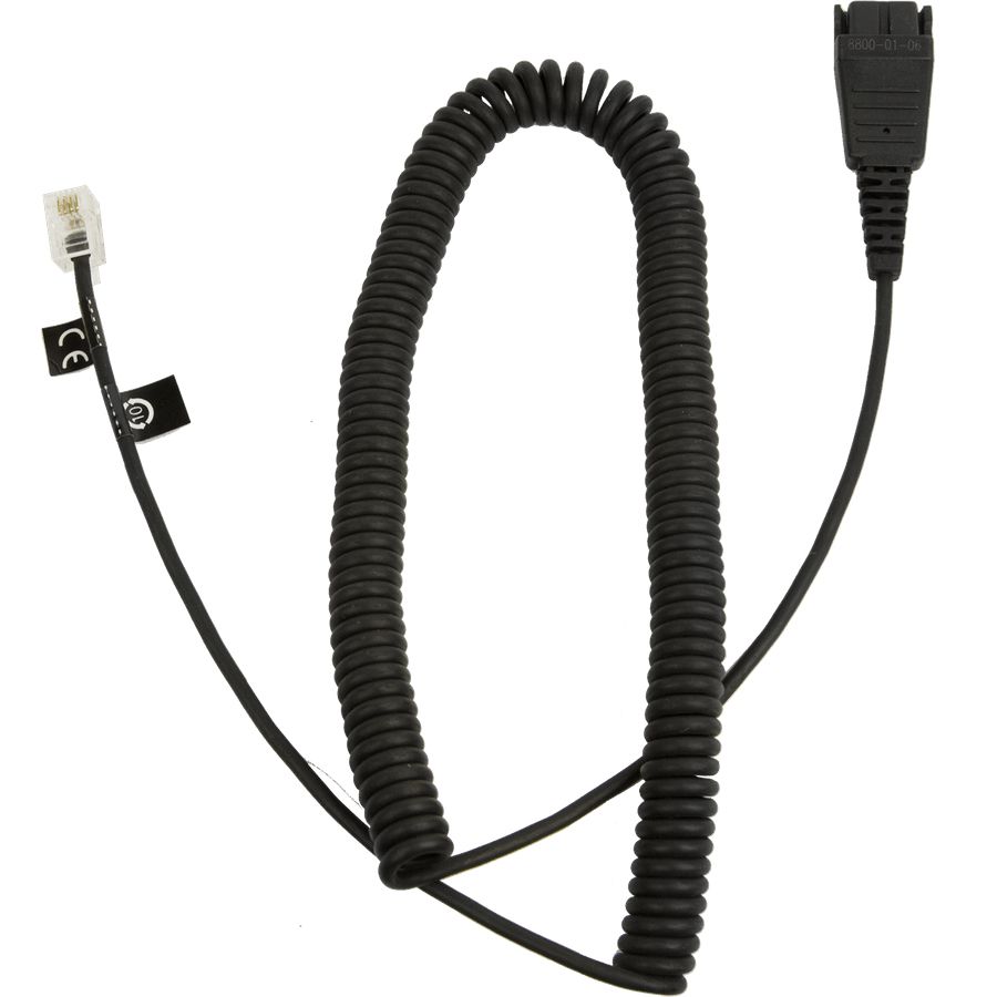 Jabra QD TO RJ9 Modular Coiled CORD,2M