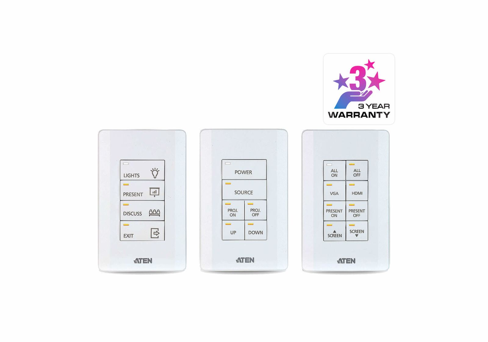 Aten 8 Button Keypad with 1 Gang US Wall Plate, image 1 of 5