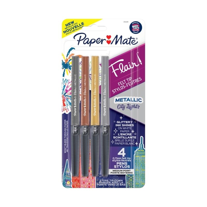 PM Flair Felttip Metal PK4 BX6