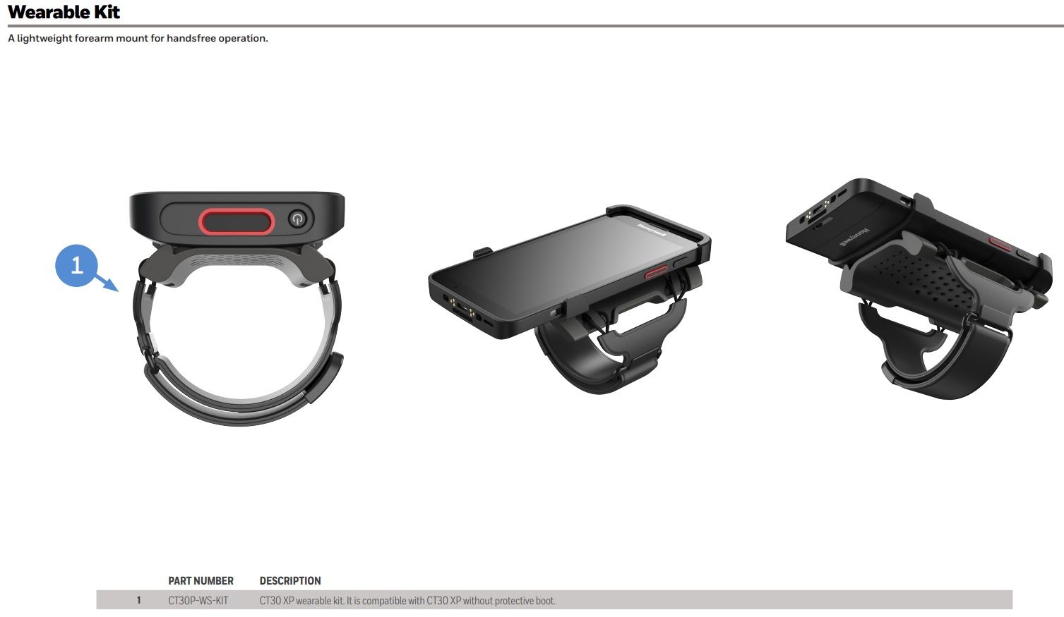 Honeywell Wearable Kit CT30XP No-boot