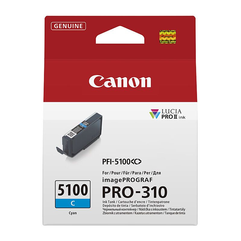 Canon PFI5100 Cyan Ink Cart, image 1 of 3