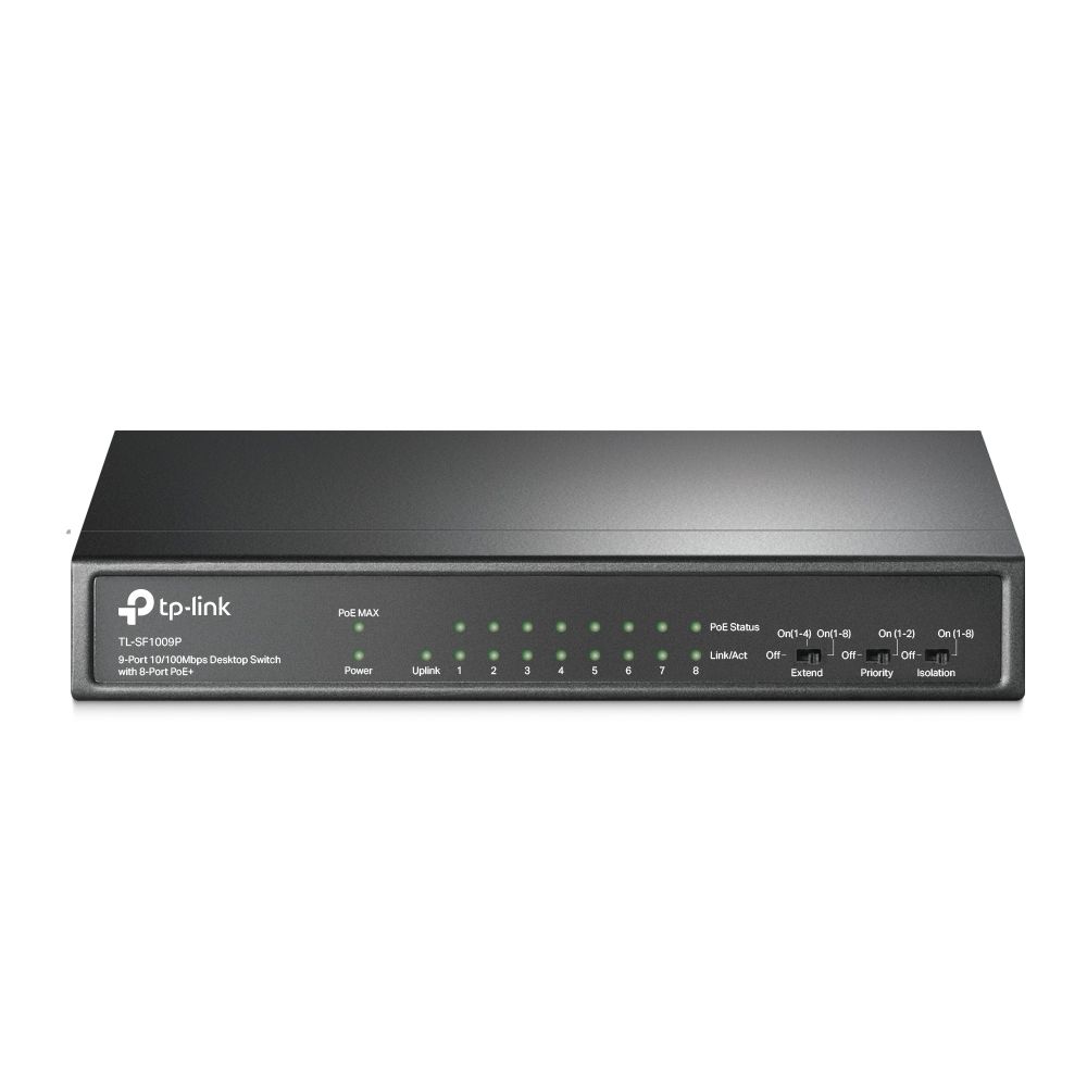 Tp-link 9-PORT Unmanaged Switch, 10/100(9), POE+(8), 65W, Metal Case, 5YR, image 1 of 4