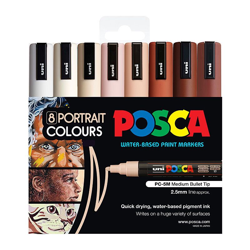 Posca PC-5M Med Portrait PK8