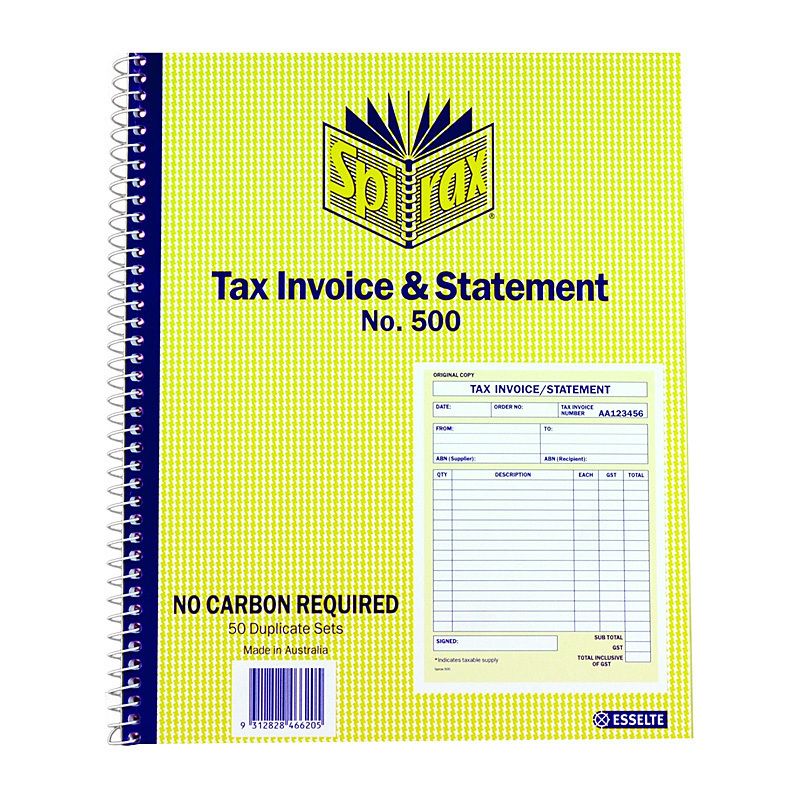 Spirax 500 Tax Inv& Stm QT PK5