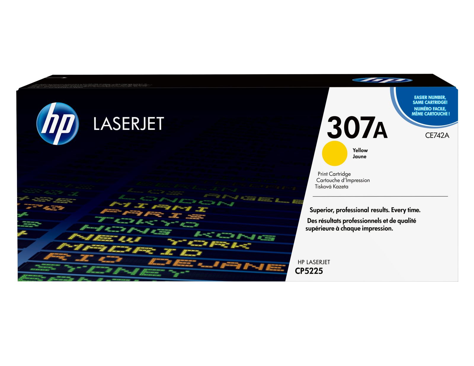HP CE742A #307A Yellow Toner Cartridge (7,300 Yield), image 1 of 8