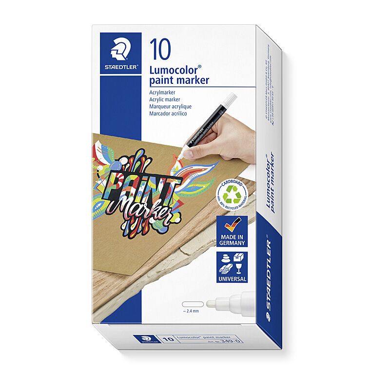 Staed Lumo Paint Mrkr Wht BX10, image 1 of 2