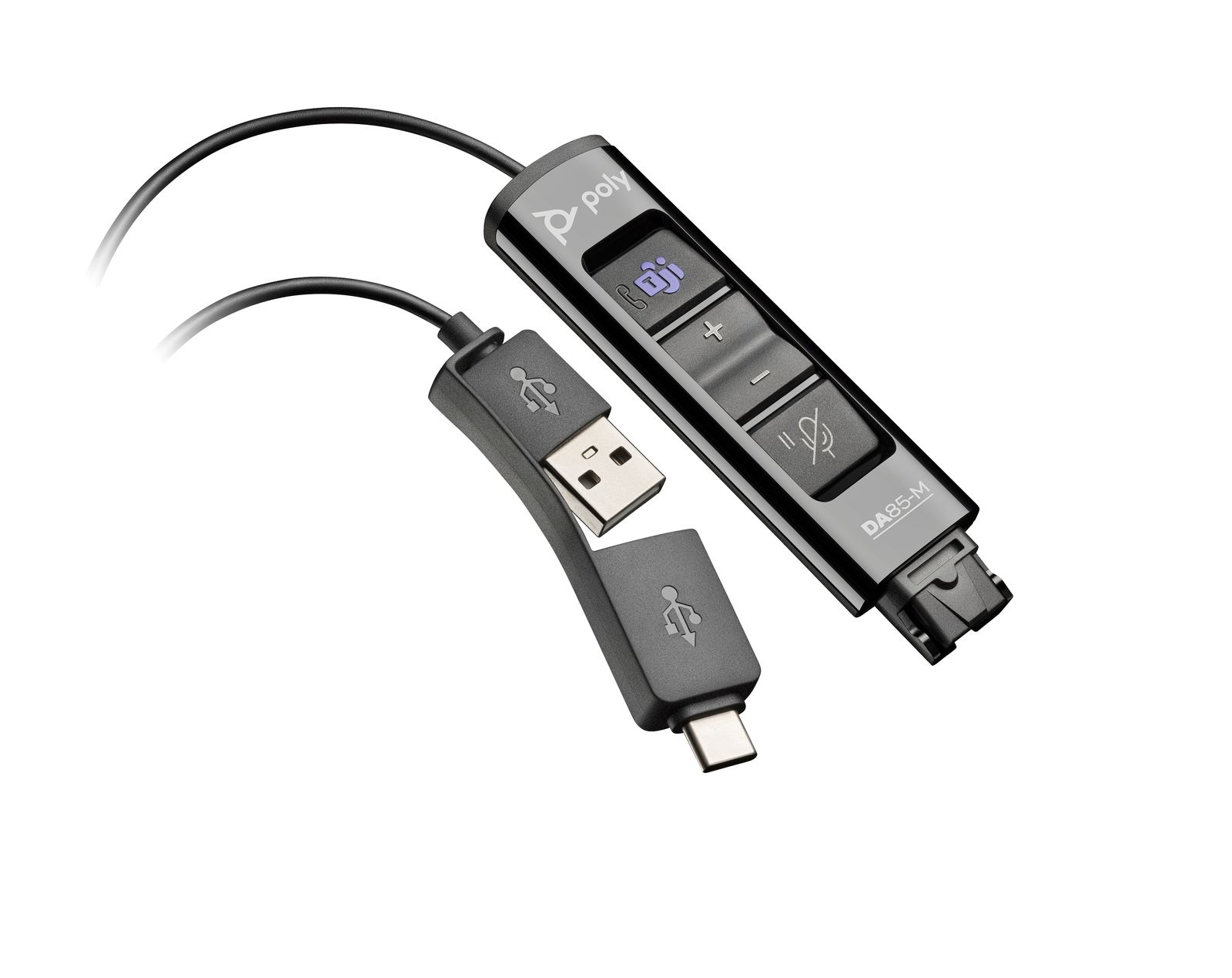 HP Poly DA85-MS QD TO Usb-a & C Smart Digitial Adapter Cable with Call Controls