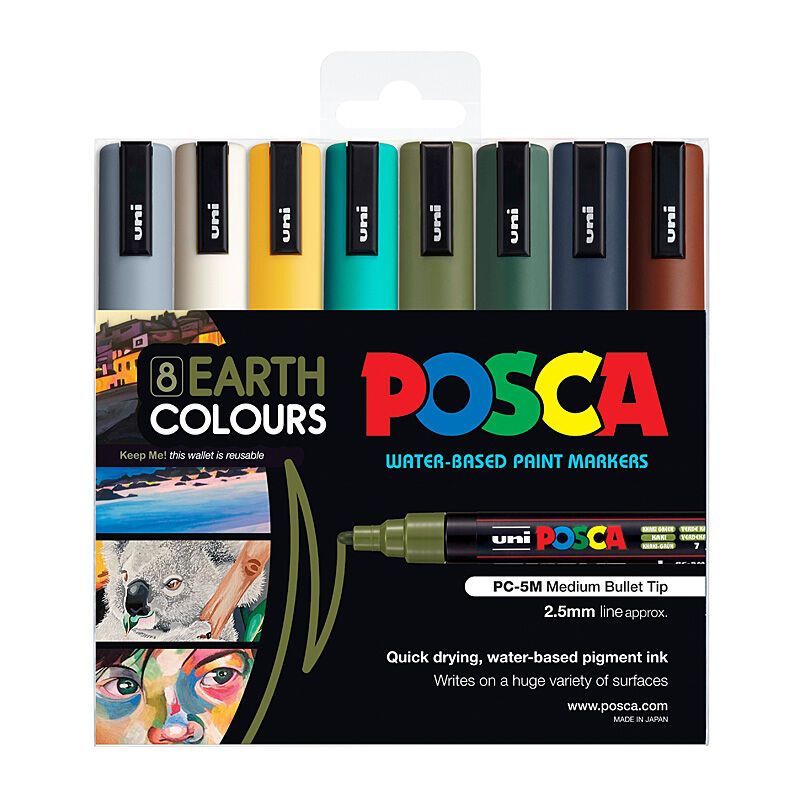 Posca PC-5M Med Blt Earth PK8