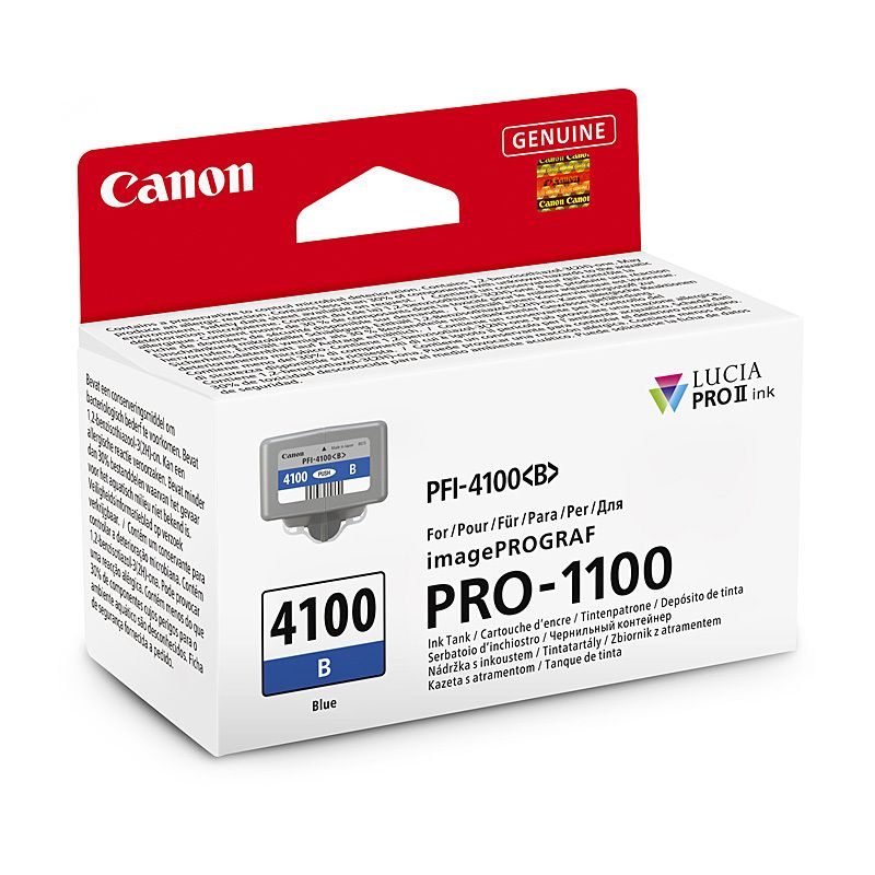 Canon PFI4100 Blue Ink Cart, image 1 of 3
