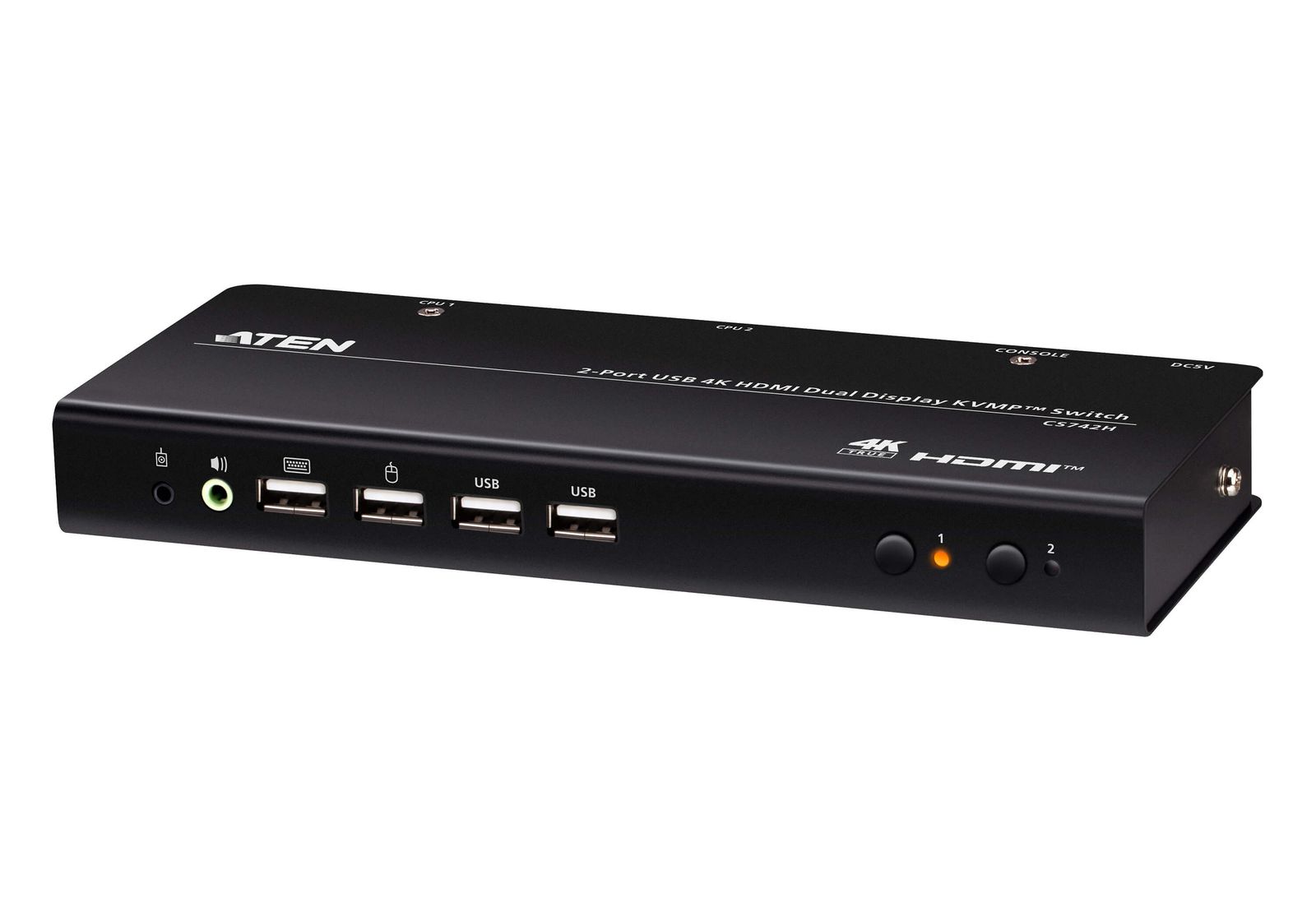Aten 2-PORT Usb 4K Hdmi Dual-display Kvmp Switch (cables Included), image 1 of 8