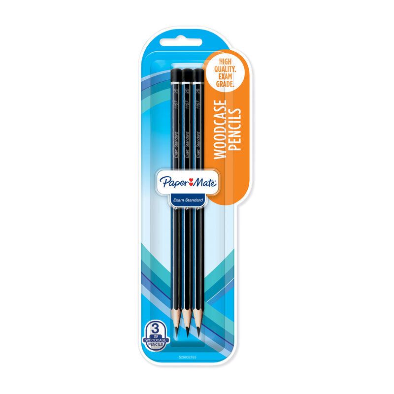 PM 2B Woodcase Pencil PK3 BX12, image 1 of 3