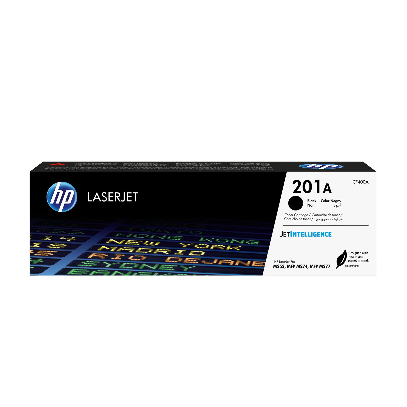 HP CF400A #201A Black Toner Cartridge (1,500 Yield), image 1 of 4